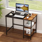 Home Office Computer Desk w/ Wooden Storage Shelf,2-Tier 40", Black Oak