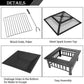 32" Fire Pit BBQ Square Table Backyard Patio Garden Stove Wood Burning Fireplace