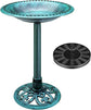 Bird Bath and Solar Powered Round Pond Fountain