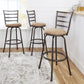 💥Sale💥Set of 3 Tan Microfiber seat Adjustable-Height Swivel Barstools | Counter Height Pub Stools