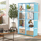 Portable Bookshelf 8 Cube Storage Organizer 5 Shelf Bookcase
