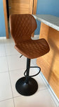 2 Set Leather Bar Stools Adjustable Bar Chairs, Brown