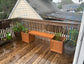 Wooden Planter Bench, Natural Wood, Water Resistant, 2 Planters, 1 Bench