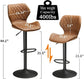 2 Set Leather Bar Stools Adjustable Bar Chairs, Brown