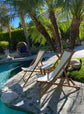 Set of 2 Beach Sling Chair Set Patio Lounge Chair Outdoor Reclining Chair
