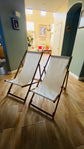 Set of 2 Beach Sling Chair Set Patio Lounge Chair Outdoor Reclining Chair