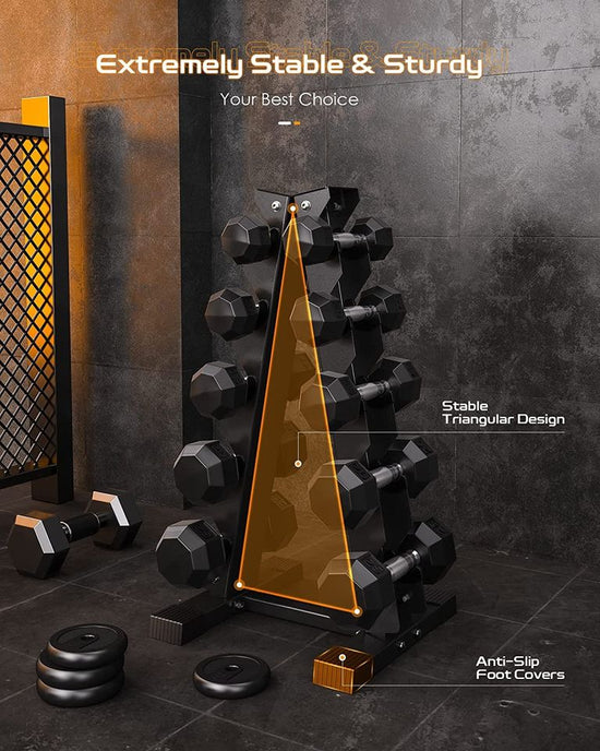 SALE! Dumbbell Rack Stand Only Weight Rack for Dumbbells Compact A-Frame Home Gym Space Saver