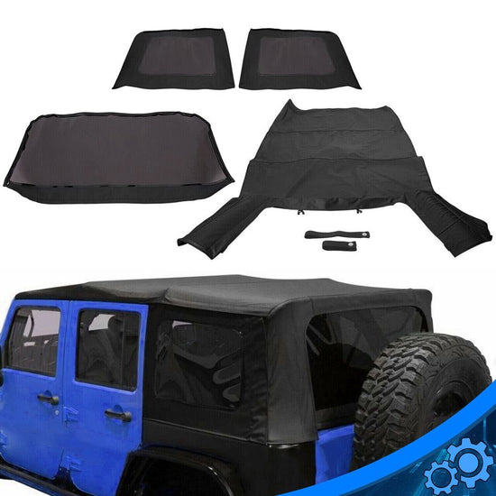 Replacement Tinted Windows Soft Top For 2010-2018 Jeep Wrangler JK Unlimited