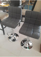 Set of 4 Bar Stools Modern Square Counter Height Barstool 22" to 33" PU Leather Swivel Adjustable