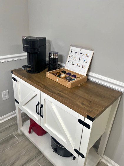 Farmhouse Coffee Bar with Storage, Coffee Station Table Entryway Table Console