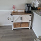 Farmhouse Coffee Bar Cabinet, Buffet Table with 2 Doors, Decorative Buffet Storage Cabinet