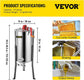 Honey Extractor 3 Frame Manual Honeycomb Spinner Stainless Drum Beekeeping Apiary Centrifuge New