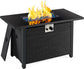 43 in Outdoor Propane Fire Pit 50,000 BTU Gas Fire Pit Table with Glass Tabletop & Cover
