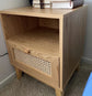 2 Pack Rattan Nightstand, Wooden Bedside Table End Table for Living Room and Bedroom