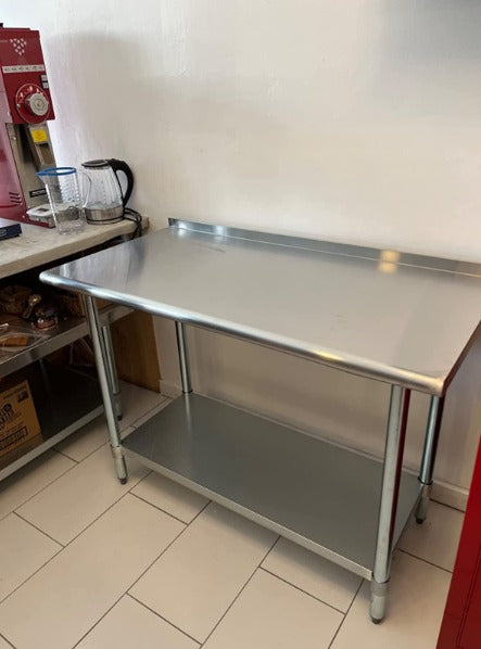 24"x48" Stainless Steel Work Table Scratch Resistant Antirust Metal Adjustable Feet