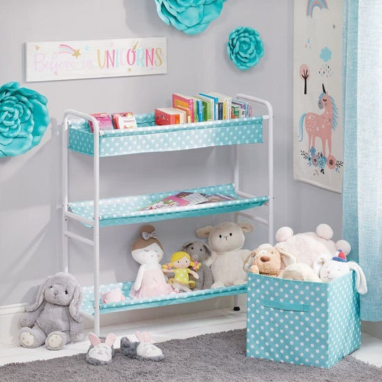 3-Tier Metal Frame Vertical Toy Storage Organizer Cart for Child/Kids Bedroom