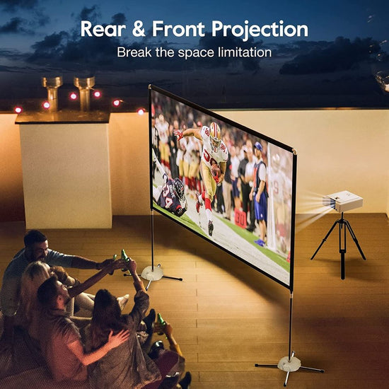 Projector Screen with Stand 120 inch Outdoor Indoor Projection Screen, Osoeri 16:9 4K Portable