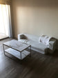 35" White Marble Coffee Table, Rectangle 2-Tier Center Table for Living Room