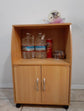 Mini Microwave Cart with Two Doors and Shelf for Storage