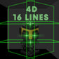 4D 16 Lines Green Laser Level Self Leveling 360° Cross Line Measure Tool M1B3