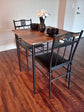 3-Piece Dining Room Wooden Kitchen Table and 2 PU Cushion Chair for Small Space, Retro Brown