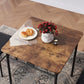 3-Piece Dining Room Wooden Kitchen Table and 2 PU Cushion Chair for Small Space, Retro Brown