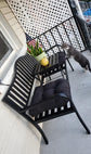 Outdoor Garden Bench with Pullout Middle Table, Double Seat Steel Metal NEW