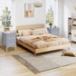 Set of 2 Nightstand Bedroom Bedside Table with Drawers Storage, Country Style Night End Tables
