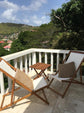 Set of 2 Beach Sling Chair Set Patio Lounge Chair Outdoor Reclining Chair