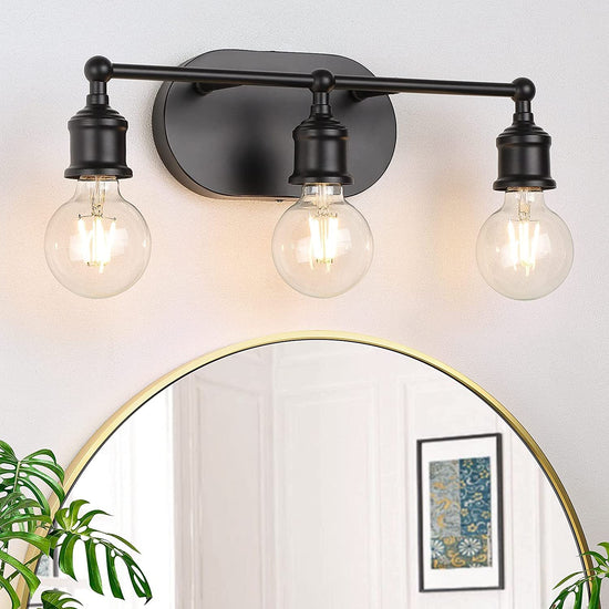 3-Light Vanity Light Fixture, Vintage Metal Indoor Wall Lamp for Mirror Wall Lights E26 Base