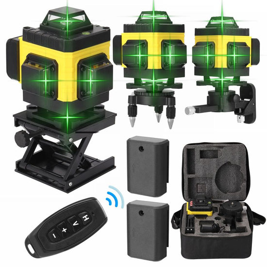 4D 16 Lines Green Laser Level Self Leveling 360° Cross Line Measure Tool M1B3