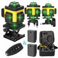 4D 16 Lines Green Laser Level Self Leveling 360° Cross Line Measure Tool M1B3