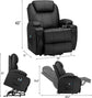 Power Lift Recliner Chair PU Leather for Elderly w/ Massage & Heating Ergonomic Lounge Sofa