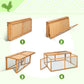 Pet Cage Wood Small Animal Poultry Cage Run w/ Openable Roof & Side Door