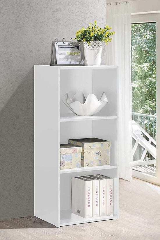 3 Tier Bookshelf Storage White Organizer