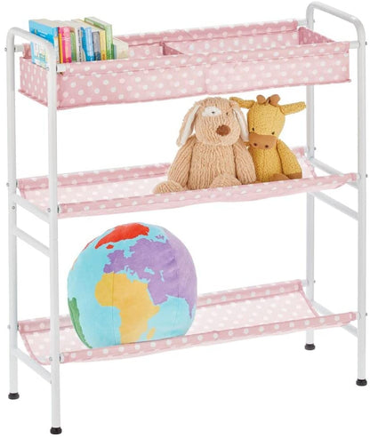 3-Tier Metal Frame Vertical Toy Storage Organizer Cart for Child/Kids Bedroom