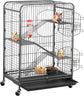 37-inch Metal Ferret Chinchilla Cage Indoor Outdoor Small Animals Hutch w/ 2 Front Doors