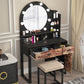 Vanity Set with Lighted Mirror, Vanity Desk Makeup Vanity Dressing Table with LED Light